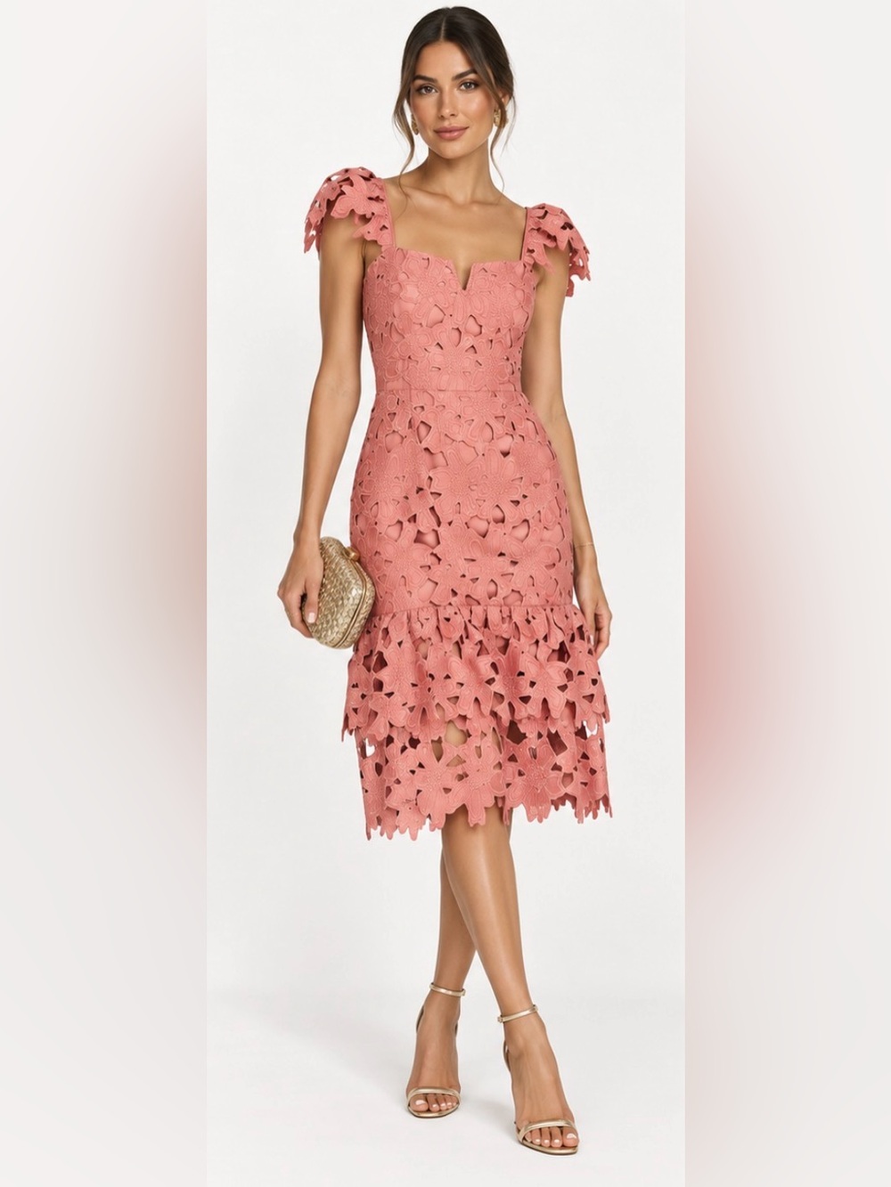 Saylor Pink Lace Donna Dress